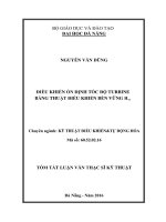 Điều khiển ổn định tốc độ turbine bằng thuật điều khiển bền vững h∞ (tt) 