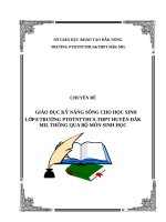 Giáo dục kỹ năng sống cho học sinh thông qua bộ môn sinh học 8