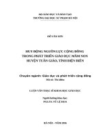 HUY ĐỘNG NGUỒN LỰC CỘNG ĐỒNG  TRONG PHÁT TRIỂN GIÁO DỤC MẦM NON  HUYỆN TUẦN GIÁO, TỈNH ĐIỆN BIÊN
