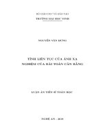 Tính liên tục của ánh xạ nghiệm của bài toán cân bằng 