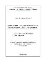 A discourse analysis of volunteer recruitment appeals in english (tt) 