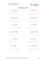 Một số bài toán tìm x lớp 3