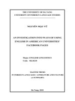 An investigation into ways of using english in american universities facebook pages (tt) 