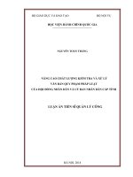 Nâng cao chất lượng kiểm tra và xử lý văn bản quy phạm pháp luật của Hội đồng nhân dân và Ủy ban nhân dân cấp tỉnh (Luận án tiến sĩ)