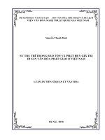 Sư trụ trì trong bảo tồn và phát huy giá trị di sản văn hóa phật giáo ở việt nam 