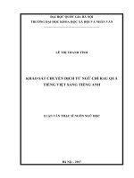 Khảo sát chuyển dịch từ ngữ chỉ rau quả tiếng việt sang tiếng anh (luận văn  ngôn ngữ và văn hoá nước ngoài) 