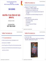 Bài giảng Nguyên lý gia công vật liệu BKHN