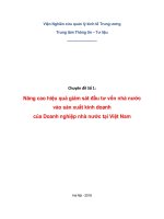 Chuyên đề nâng cao hiệu quả giám sát đầu tư vốn nhà nước vào sản xuất kinh doanh