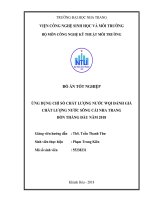 Ứng dụng chỉ số chất lượng nước WQI đánh giá chất lượng nước sông cái nha trang bốn tháng đầu năm 2018 