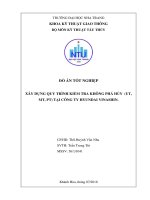 Xây dựng quy trình kiểm tra không phá hủy (UT, MT, PT) tại công ty huyndai vinashin 