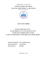 Đánh giá hiệu quả xử lý nước thải sản xuất tại nhà máy chế biến thủy sản f90 và đề xuất biện pháp cải tiến hiệu quả cho hệ thống 