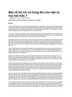 Bàn về lợi ích và hứng thú của việc tự học bài mẫu 1