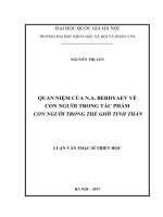Quan niệm của n  a  berdyaev về con người trong tác phẩm con người trong thế giới tinh thần