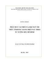 Phát huy vai trò của đội ngũ trí thức tỉnh bắc giang hiện nay theo tư tưởng hồ chí minh 