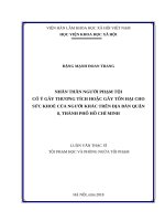 Nhân thân người phạm tội cố ý gây thương tích hoặc tổn hại cho sức khoẻ của người khác trên địa bàn quận 8, thành phố hồ chí minh 