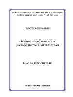 Tác động của nợ nước ngoài đến tăng trưởng kinh tế việt nam