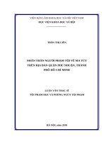Nhân thân người phạm tội về ma túy trên địa bàn quận phú nhuận, thành phố hồ chí minh 