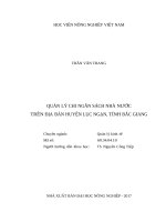 Quản lý chi ngân sách nhà nước trên địa bàn huyện lục ngạn, tỉnh bắc giang 