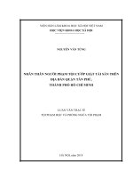 Nhân thân người phạm tội cướp giật tài sản trên địa bàn quận tân phú, thành phố hồ chí minh 