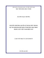 Chuyển nhượng quyền sử dụng đất trong các dự án kinh doanh nhà ở thương mại theo pháp luật việt nam hiện nay