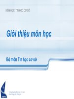 Giáo trình tin học cơ sở  Giới thiệu môn học