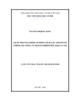 Quản trị tài chính và phân tích các chỉ số tài chính tại công ty trách nhiệm hữu hạn lavie 