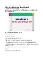 Lập dàn ý bài văn thuyết minh