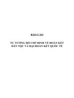 BÁO cáo tư TƯỞNG hồ CHÍ MINH về đoàn kết dân tộc và đại đoàn kết QUỐC tế