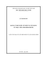 Quản lý nhà nước về trật tự xây dựng từ thực tiễn tỉnh bình phước 