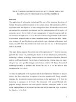 HIỆN TRẠNG và ĐỊNH HƯỚNG ỨNG DỤNG CÔNG NGHỆ THÔNG TIN TRONG LĨNH vực QUẢN lý đất ĐAI e 