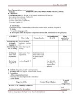 Giáo án tiếng anh 11 thí điểm có bảng mô tả