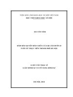 Đảm bảo quyền bào chữa của bị cáo dưới 18 tuổi từ thực tiễn thành phố hà nội 