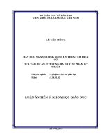 Dạy học ngành công nghệ kỹ thuật cơ điện tử dựa vào dự án ở trường đại học sư phạm kỹ thuật