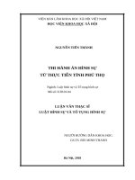 Thi hành án hình sự từ thực tiễn tỉnh phú thọ 