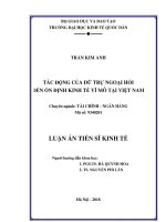 Tác động của dự trữ ngoại hối đối với ổn định kinh tế vĩ mô tại Việt Nam (Luận án tiến sĩ)