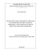 Xây dựng tiêu chí lựa chọn đối tác chiến lược và giải pháp thúc đẩy hợp tác quốc tế về khoa học và công nghệ với các đối tác chiến lược trong bối cảnh hội nhập 