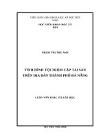 Tình hình tội trộm cắp tài sản trên địa bàn thành phố đà nẵng 