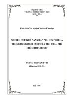 Nghiên cứu khả năng hấp phụ ion florua trong dung dịch nước của tro trấu phủ nhôm hydroxit