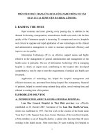 PHÂN TÍCH THỰC TRẠNG ỨNG DỤNG CÔNG NGHỆ THÔNG TIN vào QUẢN lý tại  BỆNH VIỆN đa KHOA lâm HOA3 