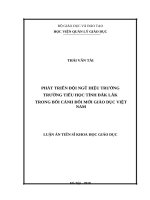 Phát triển đội ngũ hiệu trưởng trường tiểu học tỉnh đắk lắk trong bối cảnh đổi mới giáo dục việt nam