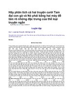 Hãy phân tích cả hai truyện cười tam đại con gà và nó phải bằng hai mày để làm rõ những đặc trưng của thể loại truyện ngắn