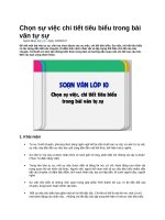 Chọn sự việc chi tiết tiêu biểu trong bài văn tự sự