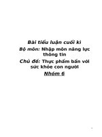 báo cáo thực phẩm bẩn nhập môn năng lực thông tin