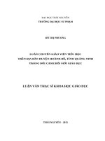 Luân chuyển giáo viên tiểu học trên địa bàn huyện hoành bồ, tỉnh quảng ninh trong bối cảnh đổi mới giáo dục 