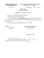 Giấy thông báo rút tiền mặt tại kho bạc nhà nước