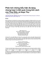 Phân tích những biểu hiện đa dạng nhưng hợp lí nhất quán trong tính cách của thúy kiều và hoạn thư