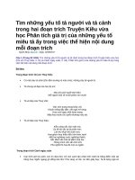 Tìm những yếu tố tả người và tả cảnh trong hai đoạn trích truyện kiều vừa học phân tích giá trị của những yếu tố miêu tả ấy trong việc thể hiện nội dung mỗi đoạn trích