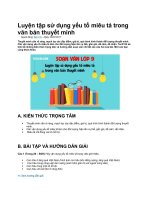 Luyện tập sử dụng yếu tố miêu tả trong văn bản thuyết minh