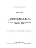 Đánh giá dự án di dân tái định cư và giải pháp ổn định đời sống nhân dân vùng tái định cư thủy điện tuyên quang tại huyện hàm yên và huyện chiêm hóa 
