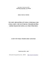 Tổ chức bồi dưỡng kỹ năng lãnh đạo cho công chức cấp xã ở trung tâm bồi dưỡng chính trị huyện sông lô, tỉnh vĩnh phúc 